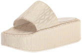 DKNY Women's Everyday Vyra-Platform Slid Sandal, Gold/Eggnog, 7